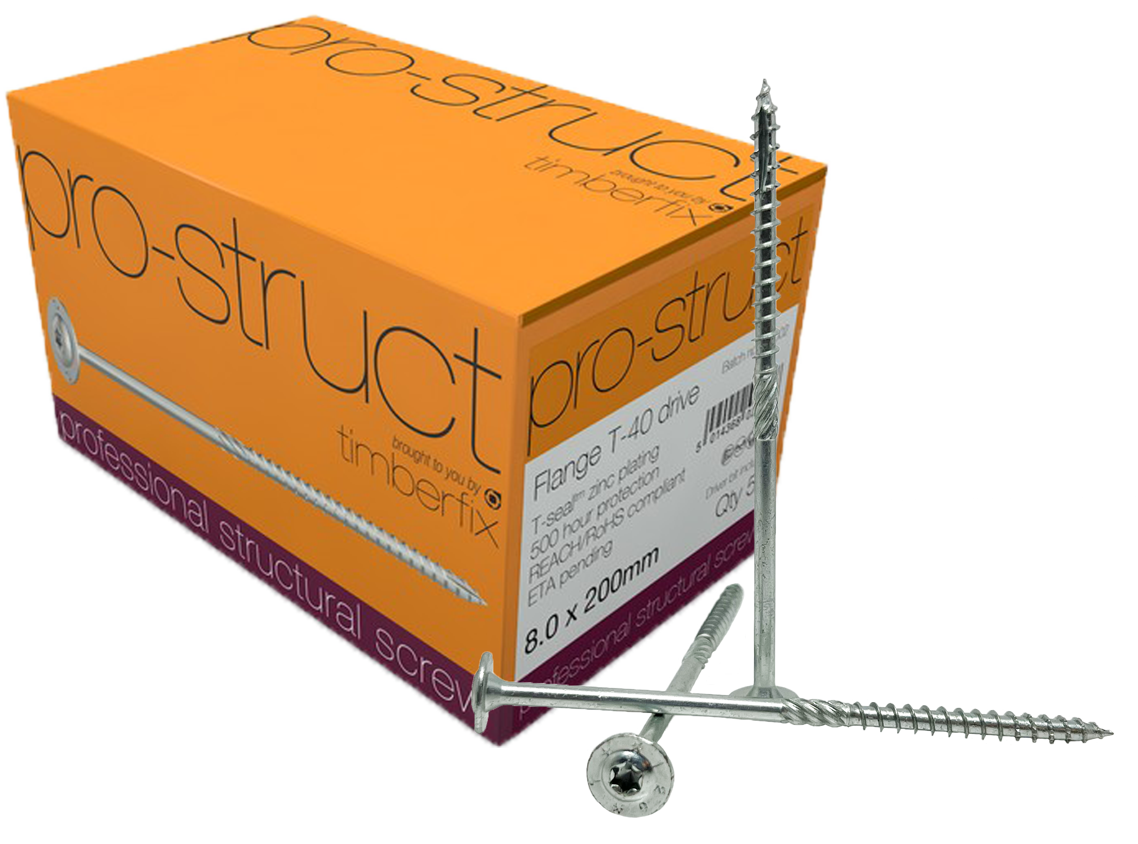8.0 x 300mm Prostruct Structural Timber Screws - Box of 50