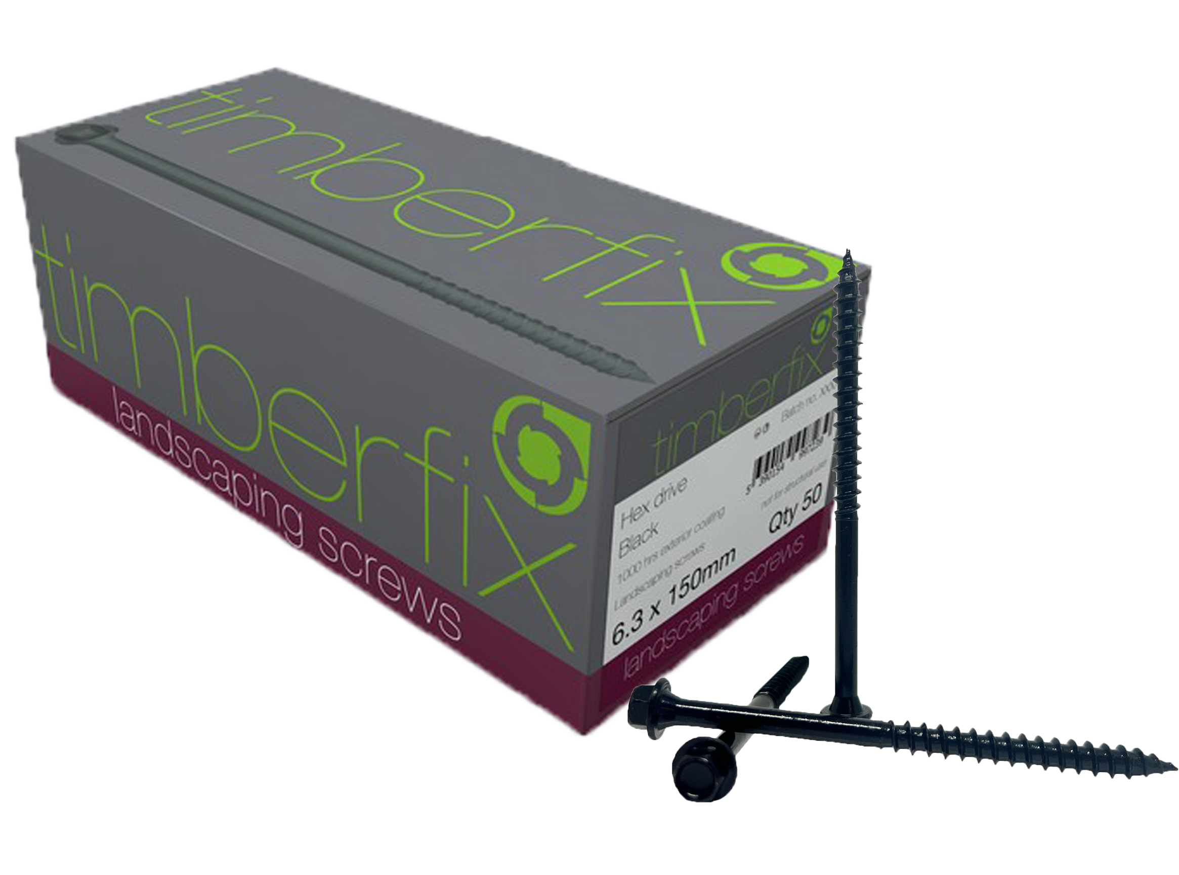 6.3 x 75mm Timberfix Hexagon Head Landscaping Screws - Box of 50