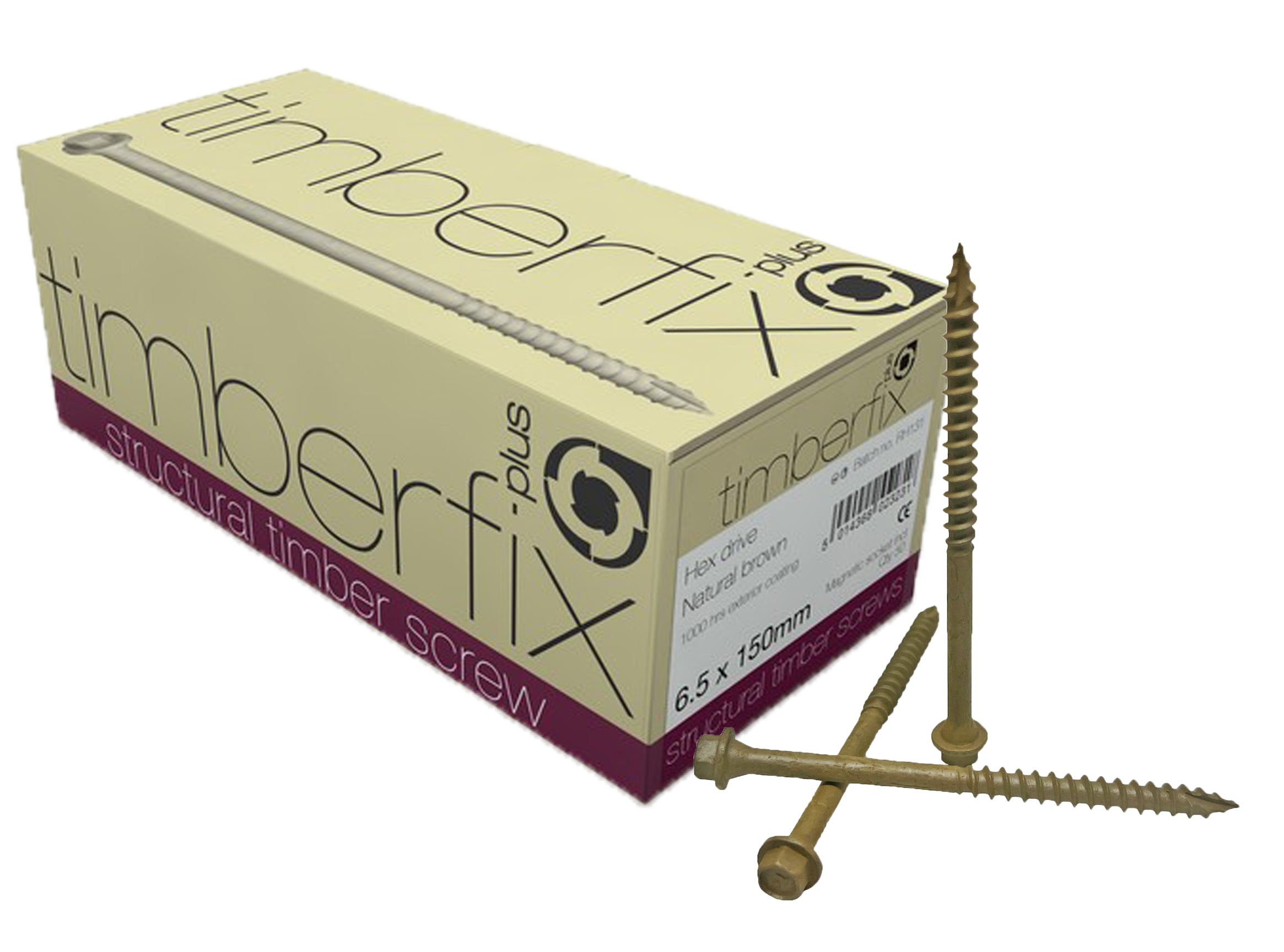 6.5 x 65mm Timberfix Plus Structural Timber Screws - Box of 50