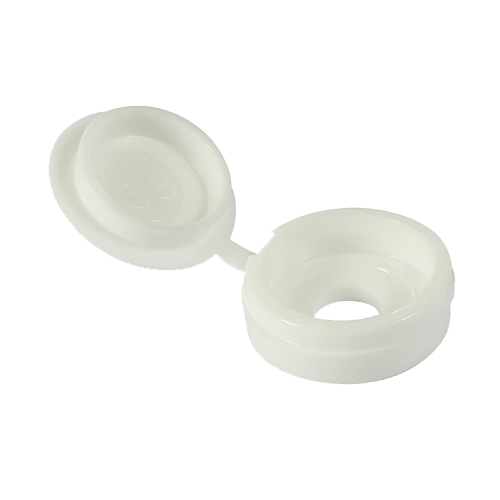White Hinged Screw Cover Caps (6-8 guage)