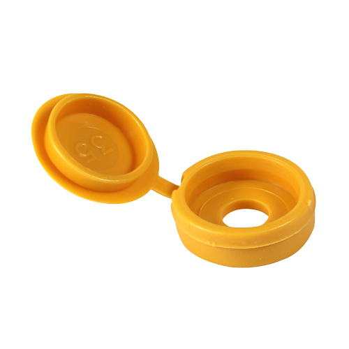 Yellow Hinged Screw Cover Caps (6-8 guage)